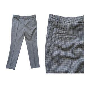 Banana Republic RYAN Pants Womens 6 Gray-Blue Wool Houndstooth Career Work
